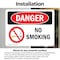 Signmission No Smoking Danger Sign, Vinyl Decal, 10in W x 7in L, 2PK OS-2PACK-DS-D-710-L-1469 - alternate 4